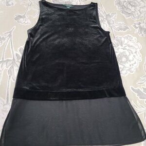 Ralph Lauren Black Velvet Sleeveless Tunic Size Small EUC